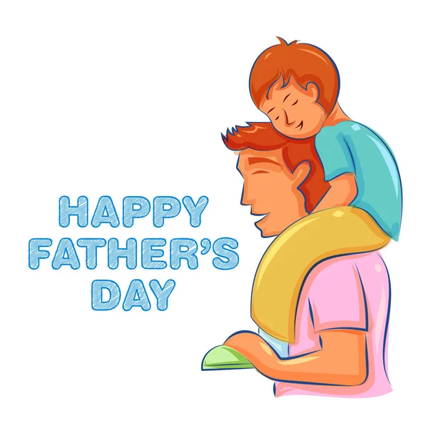 Vakantie groeten achtergrond voor Happy Father s Day met kind en vader — Stockvector