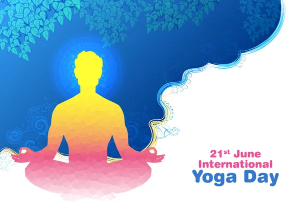 Dia Internacional de Yoga no dia 21 de junho —  Vetores de Stock