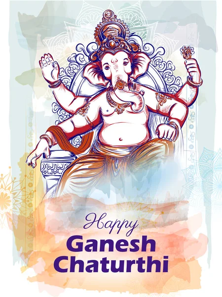 Lord Ganpati bakgrund för Ganesh Chaturthi festival i Indien — Stock vektor