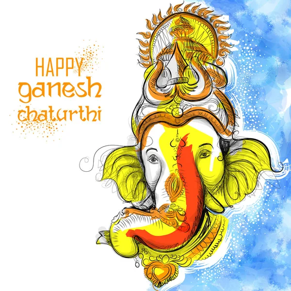 Lord Ganpati background for Ganesh Chaturthi festival of India — Stock Vector