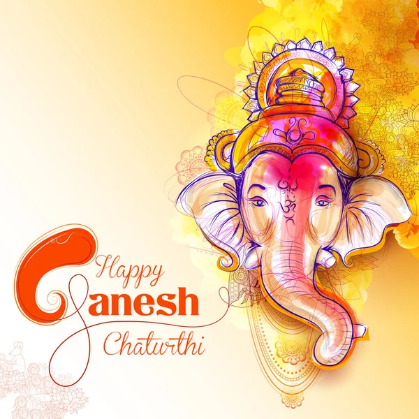 Signore Ganpati sfondo per Ganesh Chaturthi festival dell'India — Vettoriale Stock