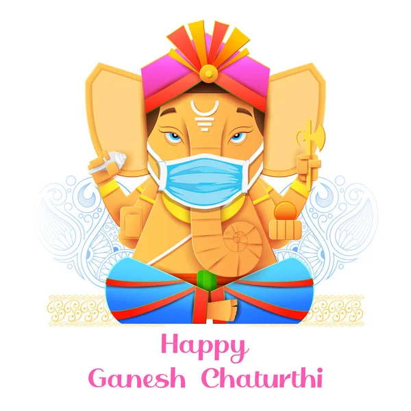 Lord Ganpati tło dla Ganesh Chaturthi festiwalu Indii — Wektor stockowy