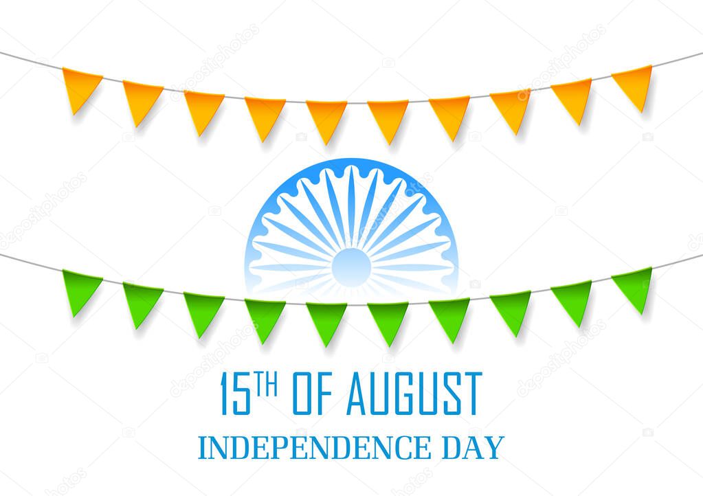 Abstract tricolor banner with Indian flag for 15th August Happy Independence Day of India