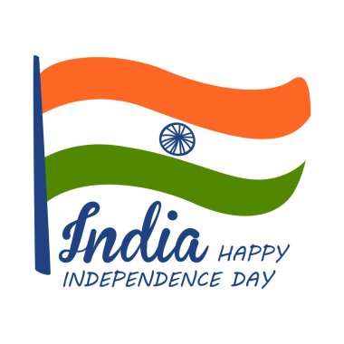 15 Ağustos 'ta Hindistan' ın Bağımsızlık Günü için Hint bayrağı taşıyan soyut üç renkli pankart