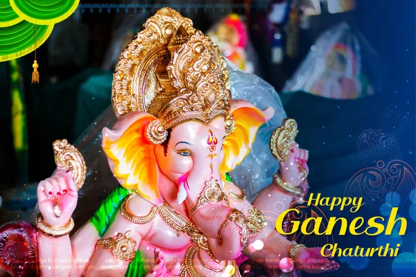 Lord Ganpati idol för Happy Ganesh Chaturthi festival i Indien — Stockfoto