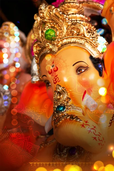 Άρχοντας Ganpati είδωλο για Happy Ganesh Chaturthi φεστιβάλ της Ινδίας — Φωτογραφία Αρχείου