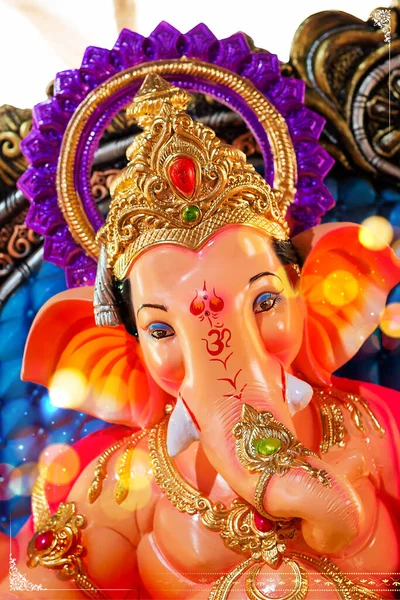 Άρχοντας Ganpati είδωλο για Happy Ganesh Chaturthi φεστιβάλ της Ινδίας — Φωτογραφία Αρχείου
