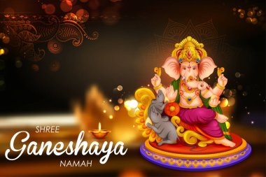 Lord Ganpati background for Ganesh Chaturthi festival of India with message meaning My Lord Ganesha clipart