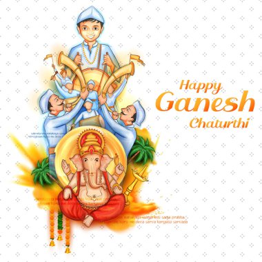 Hint halkı Ganesh Chaturthi festivali için Ganpati 'nin arka planını kutluyor.