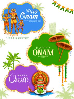 Güney Hindistan Kerala Mutlu Onam Festivali için arka plan