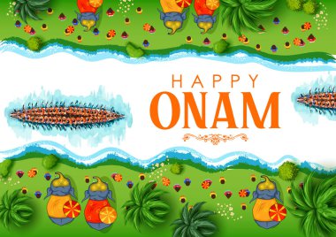 Güney Hindistan Kerala Mutlu Onam Festivali için arka plan