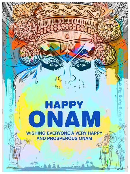 Fondo para el feliz festival Onam del sur de la India Kerala — Vector de stock