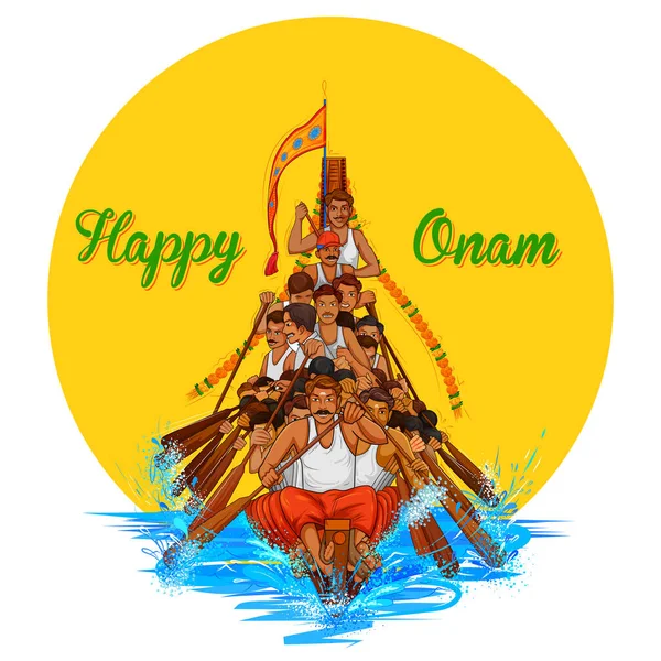 Background for Happy Onam festival of South India Kerala — стоковий вектор