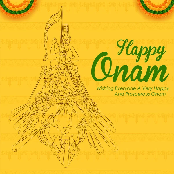 Happy Onam Feiertagsfestival Hintergrund von Kerala Südindien — Stockvektor