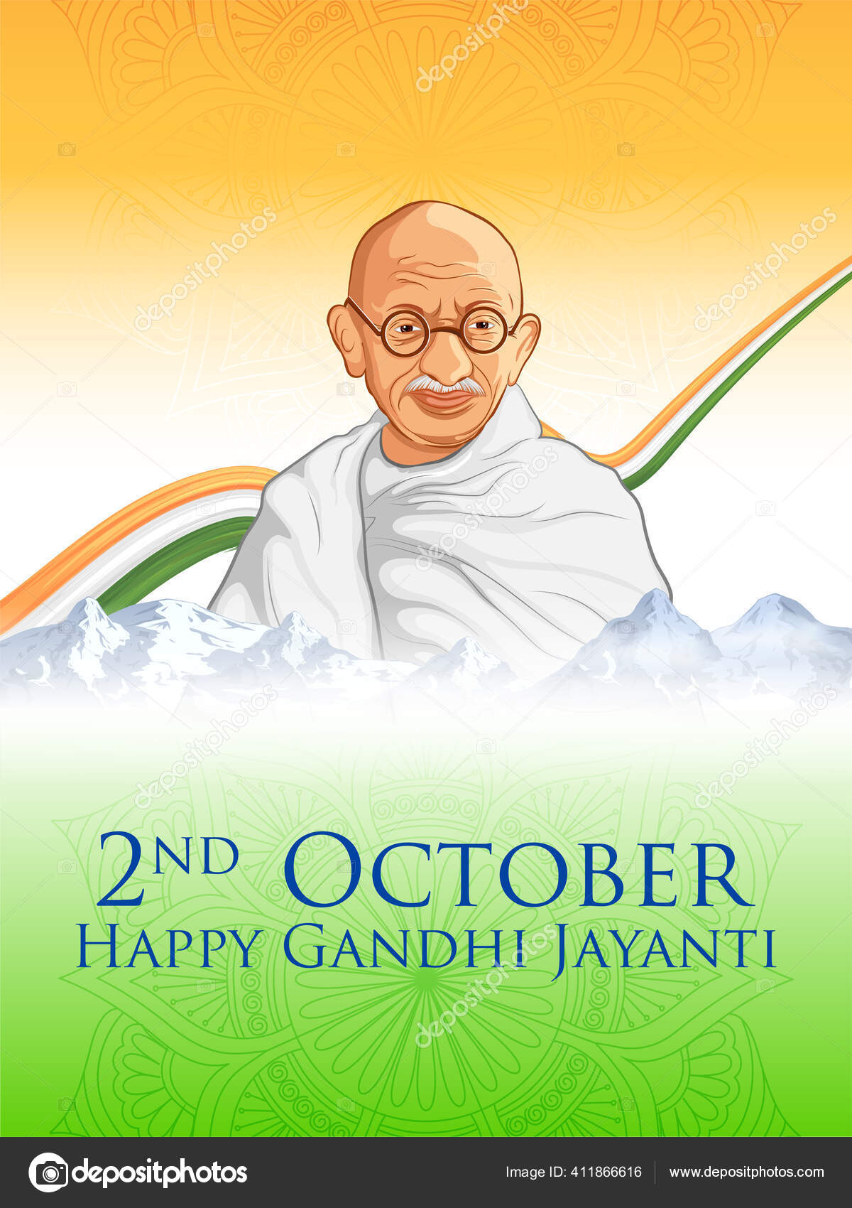 India background with Nation Hero and Freedom Fighter Mahatma Gandhi  popularly known as Bapu for 2nd October Gandhi Jayanti Stock Vector Image  by ©vectomart #411866616