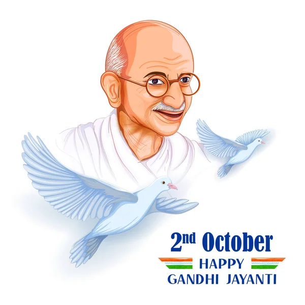 Indie tle z Nation Hero i Freedom Fighter Mahatma Gandhi popularnie znany jako Bapu dla 2 października Gandhi Jayanti — Wektor stockowy