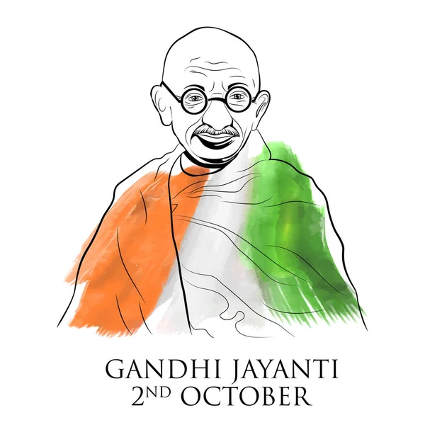 Inde arrière-plan avec Nation Hero et combattant de la liberté Mahatma Gandhi populairement connu sous le nom de Bapu pour le 2 Octobre Gandhi Jayanti — Image vectorielle