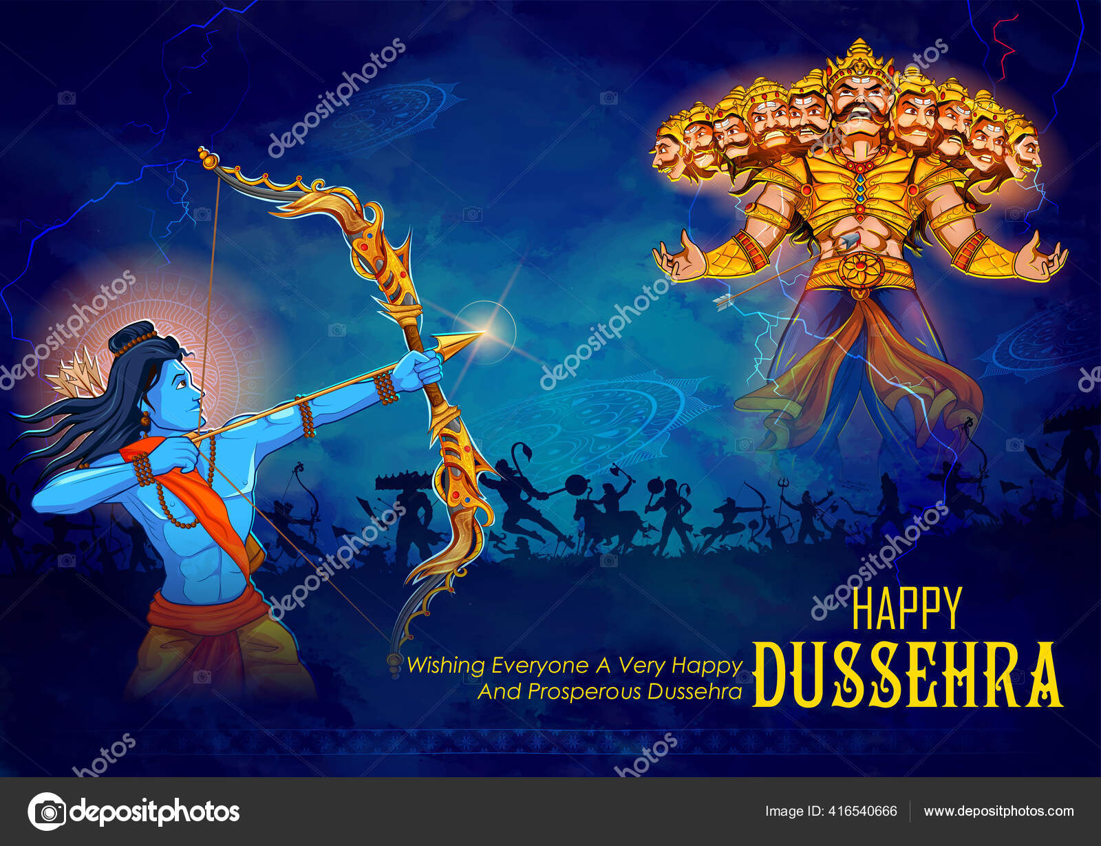 Happy dussehra Vector Art Stock Images | Depositphotos