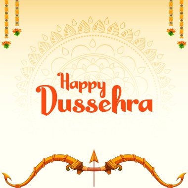 Hindistan festivalinde Dussehra için Bow ve Arrow of Rama 'nın resmi