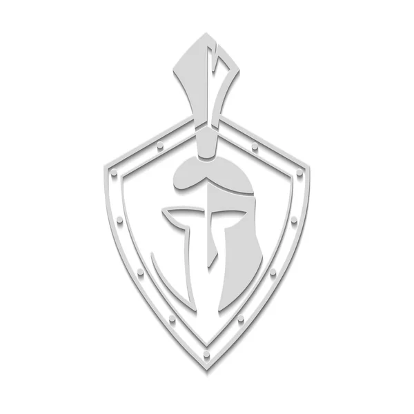 Военный Символ Значке Вектора Щитов — стоковый вектор