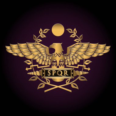 Bir Roma kartal vektör çizim altın sembolü.