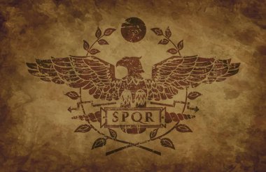 Logo Roma kartal bir eski püskü doku.