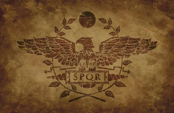 Logotipo Del Águila Romana Sobre Una Vieja Textura Malhumorada — Vector de stock