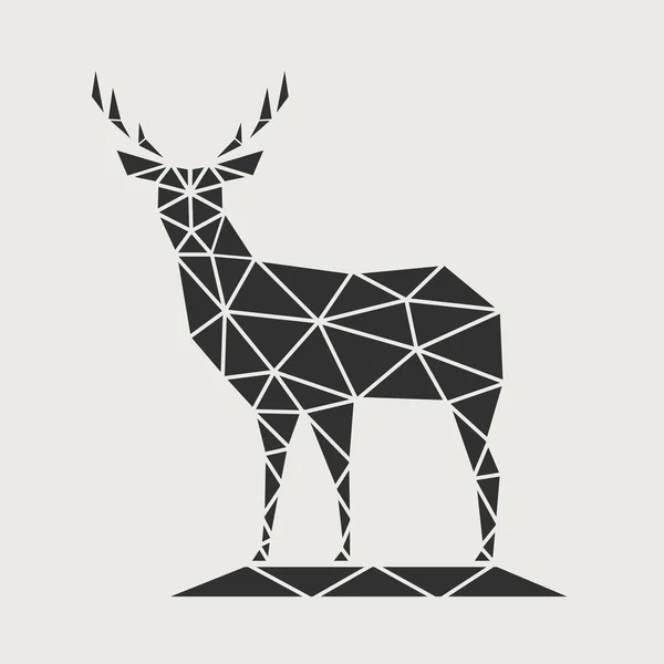 Figure Deer Polygons Vector Illustrations — Stock Vector