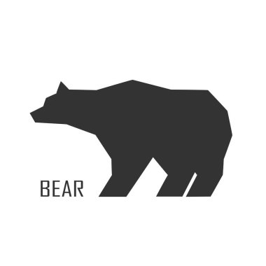 Boz ayı vektör çizim silueti.