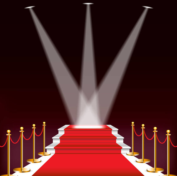 Red carpet for celebrities, concept of success and triumph,EPS10