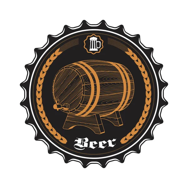 Pivní Čepice Vektorové Ikony — Stockový vektor