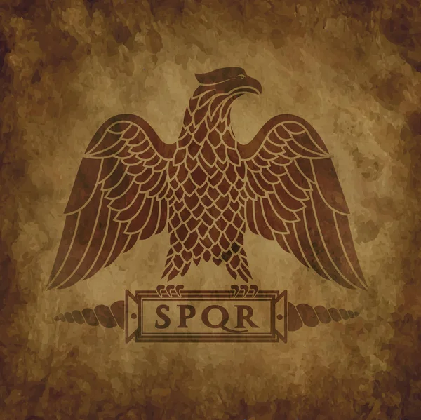 罗马老鹰的标志在一个破旧的纹理 — 图库矢量图片