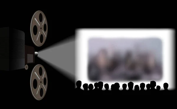 映画館ホールのベクトル図の人々 — ストックベクタ