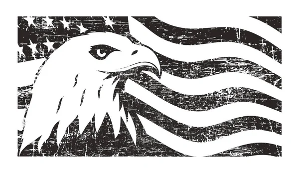 Bald Eagle Jelképe Észak Amerikában Grunge Háttérrel Amerikai Egyesült Államok — Stock Vector