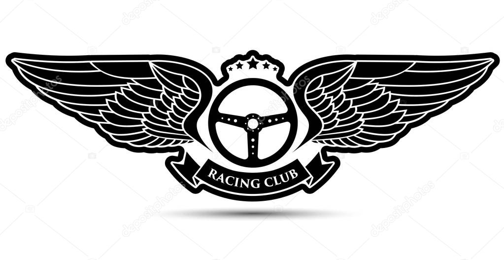 Symbol of a racing club, vector illustration.