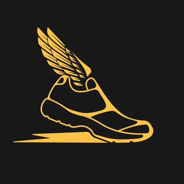 Symbole Sportschuhe Mit Flügeln — Stockvektor