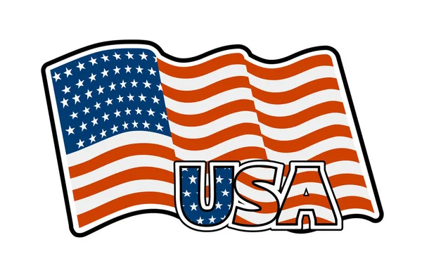 Μας Σημαία Έγχρωμο Σήμα Εικόνα Διάνυσμα — Διανυσματικό Αρχείο