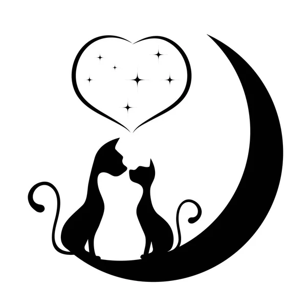 猫向量例证的浪漫会议 — 图库矢量图片