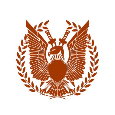 Bir defne çelengi kartal. Hanedan sembolü.