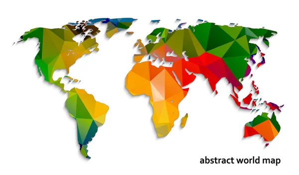 多角形のベクトル図の抽象世界地図 — ストックベクタ