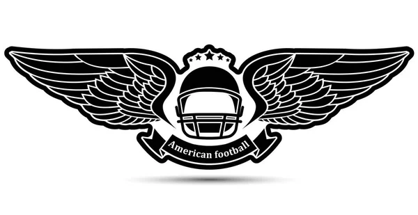American Football Vintage Symbol Mit Flügeln — Stockvektor
