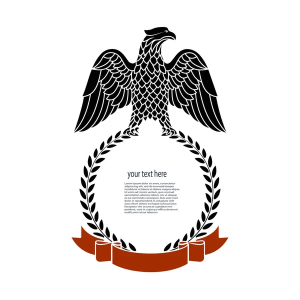 Eagle Heraldic Symbol Holds Laurel Wreath Its Claws — Stock Vector