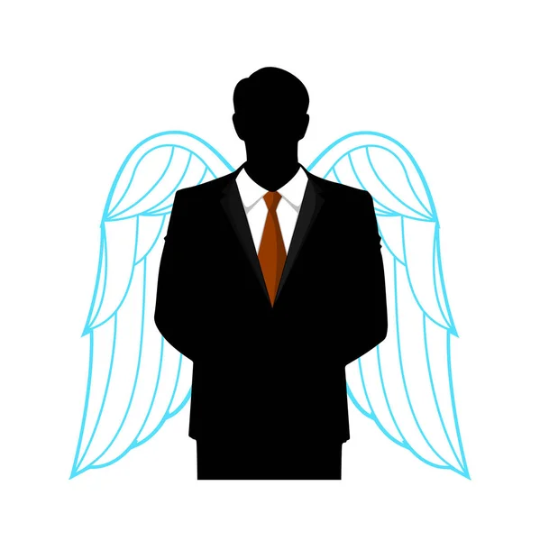 Άνθρωπος Ένα Κοστούμι Φτερά Πίσω Από Την Πλάτη — Διανυσματικό Αρχείο