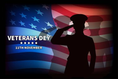 Asker bir kartı da ile ABD bayrağı arka planı