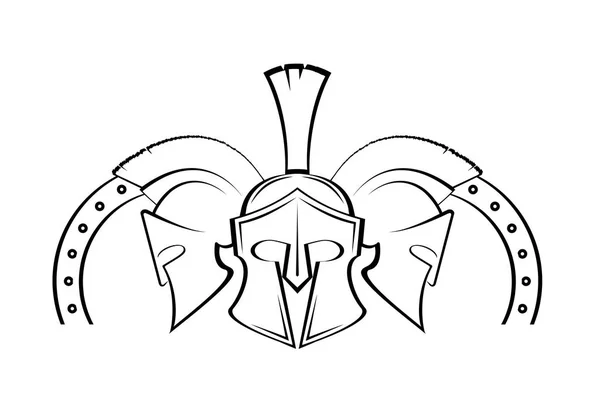 Casco Spartano Simbolo Militare Icona Vettoriale — Vettoriale Stock