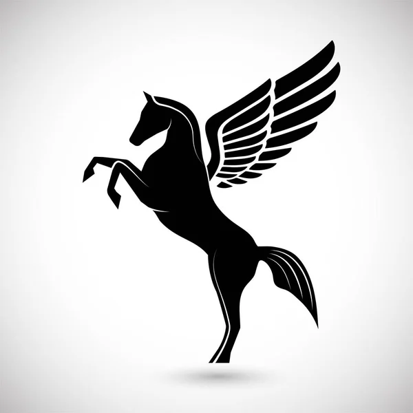 Silhouette pegasus mythical creature horse with wings — Stock Vector