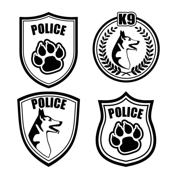 Chevron of police division of training of dogs — Stock Vector