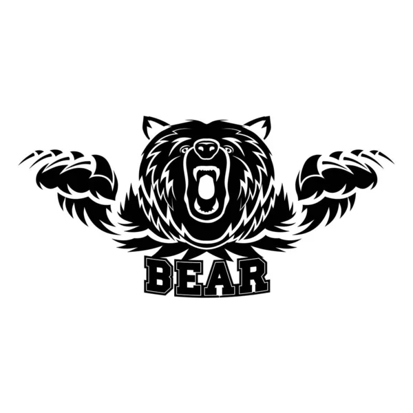 Angry bear vector icon — Stock Vector