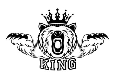 başında bir taç ile kızgın ayı