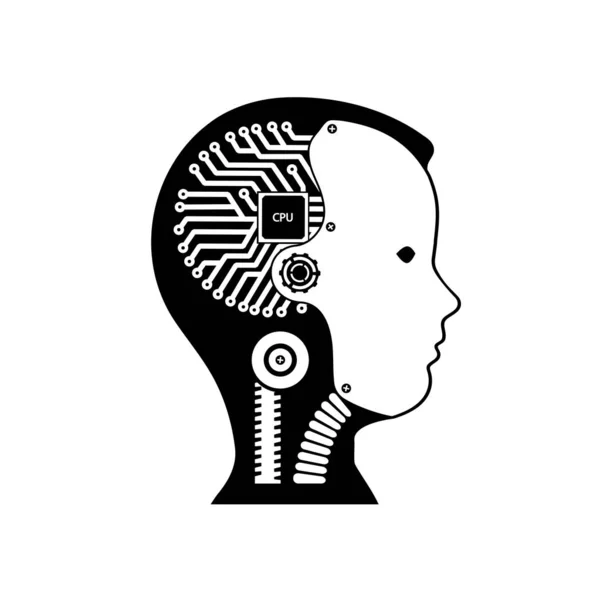 Icon robot cybernetic organism — Stock Vector